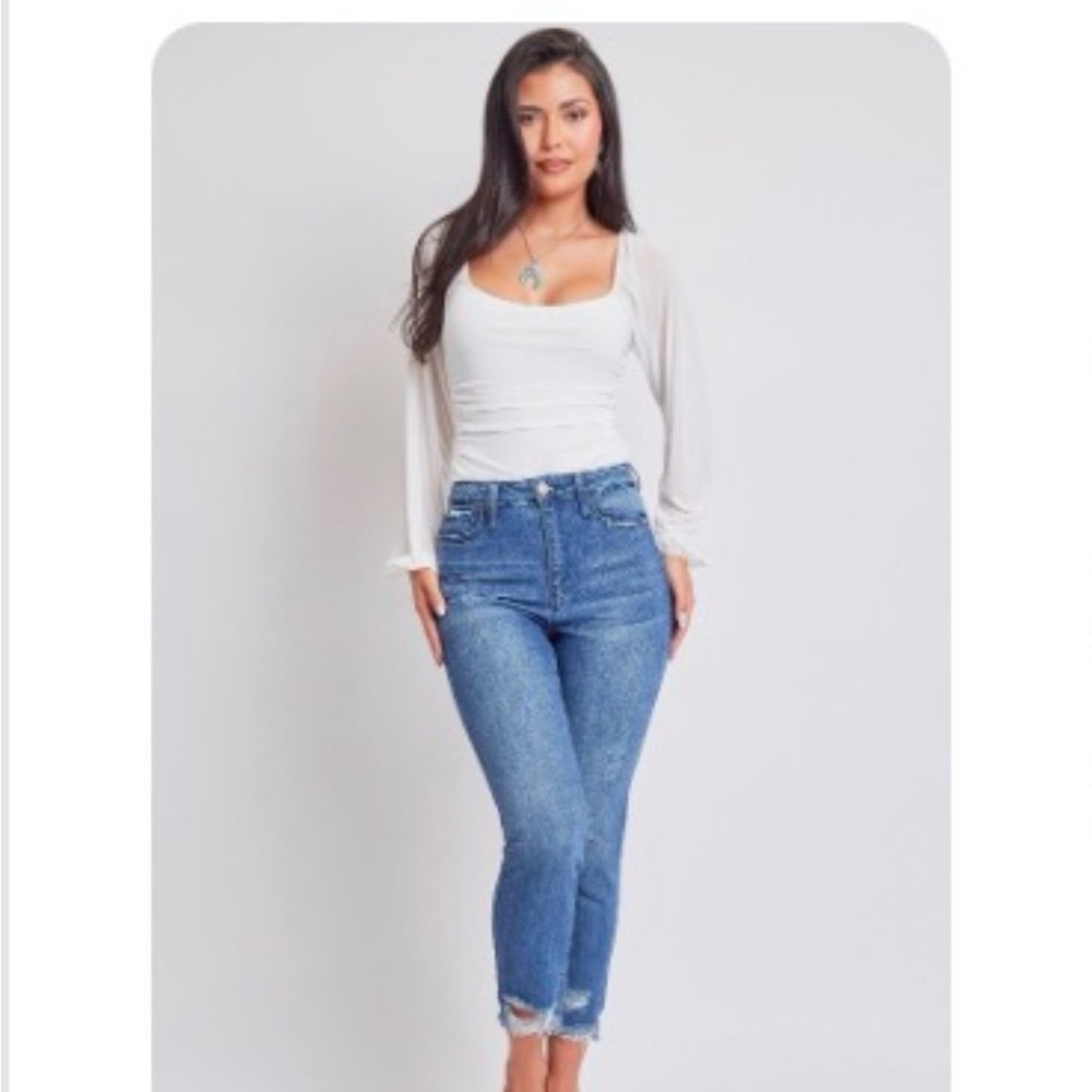 YMI Blue Ankle Jeans for Women